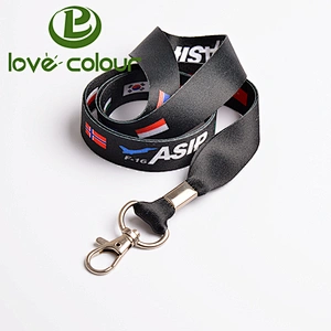 Custom fashion polyester ribbon lanyard strap