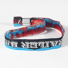 Good selling custom polyester woven fabric sport wristbands