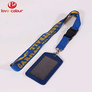 Custom polyester breakaway neck lanyard with name tag