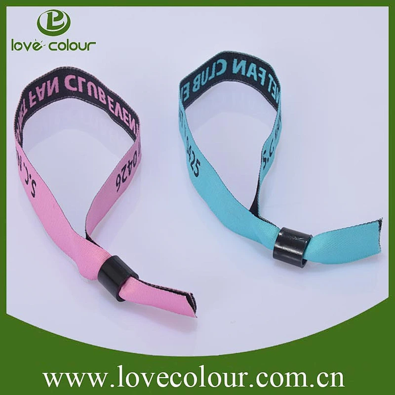 Bulk Cheap Custom Woven Polyester Bracelet / Sport event RFID Wristband