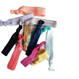 Soft Knotted Fold Over Durable Hair Tie fabric Band