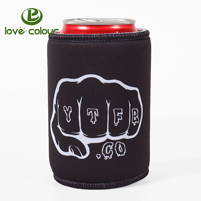 Promotional Black Color Beer Can Bag Cooler Neoprene Custom Shape Coolies Sleeve