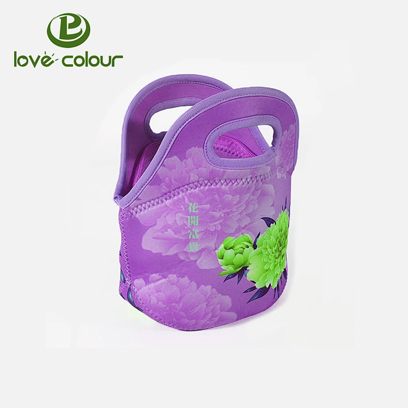 Funny print neoprene lunch boxes lunch bag tote insulated gourmet tote cooler
