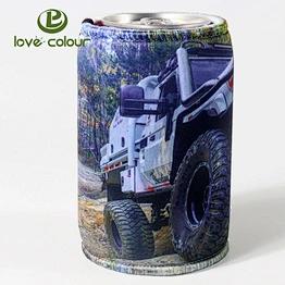 Lovecolour wholesale neoprene cartoon printed tube beer can cooler for Christmas