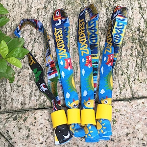 Custom polyester woven wristband cloth bracelet with plastic sliding lock for activity