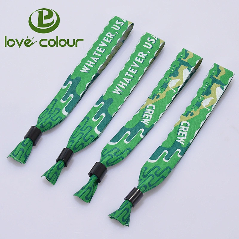 Custom new approach identification polyester fabric woven wristband for concert