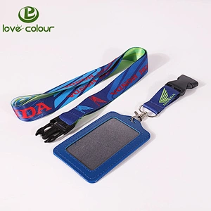 Polyester printing lanyard with individual logo and badge holder for event