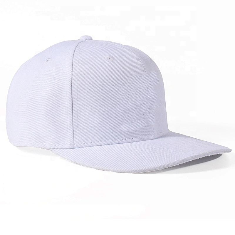 Custom Made White Embroidered SnapBack Baseball Caps Cotton Flat Hip Hop Hat