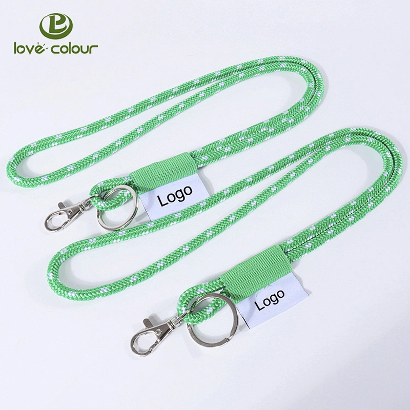 Polyester jacquard cord lanyard round woven neck rope