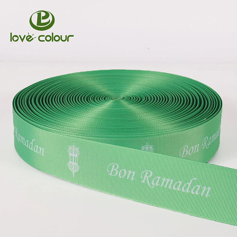 Custom Eco friendly Printed Dyed 5/8'' Solid Color Plain Grosgrain Ribbon For Package