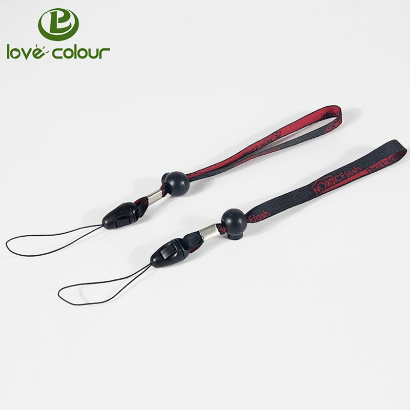 Fashional polyester wrist lanyard with mobile phone holder
