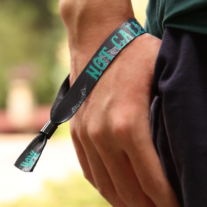 High Security Thermal Transfer Logo Wristband Polyester Sublimation Wrist Band