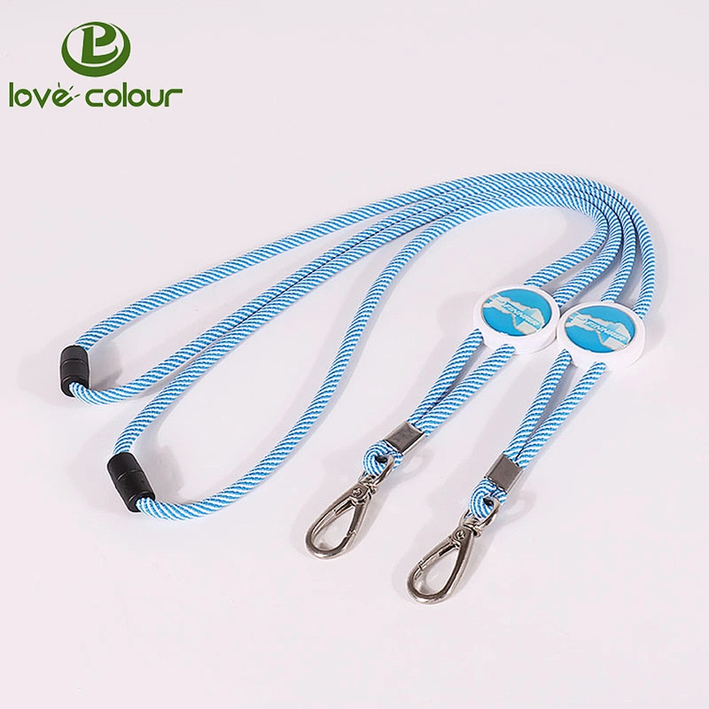 Polyester round cord rope lanyard custom