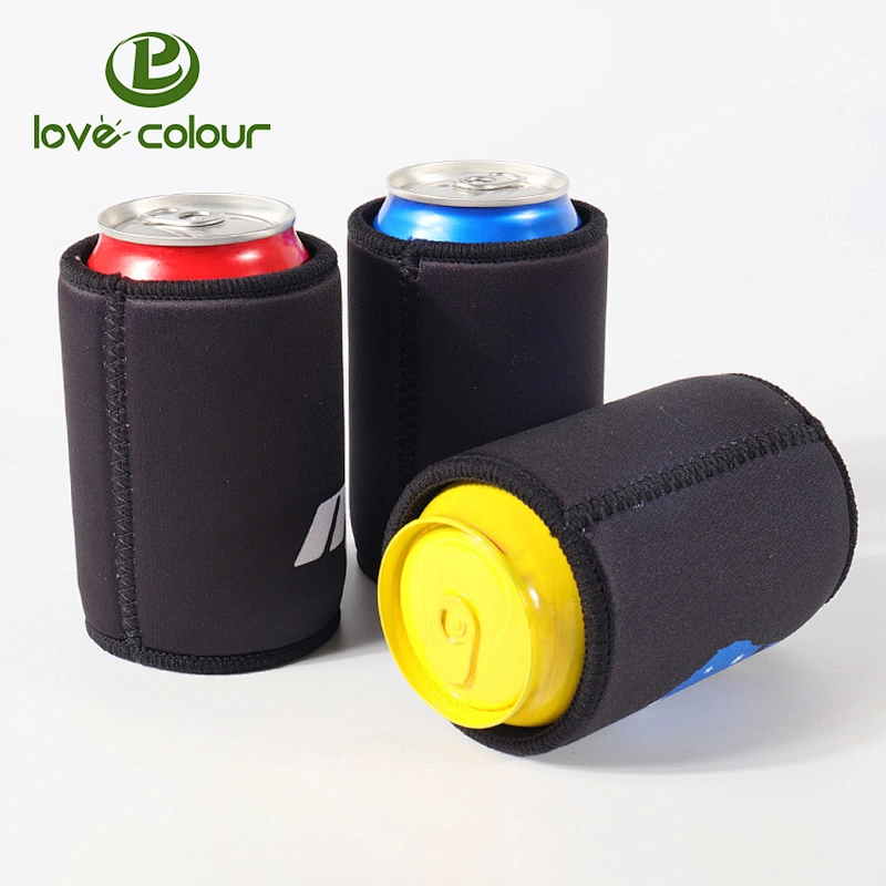 Custom Black Neoprene Insulated Beer Can Sleeve Covers 500ml Beer Can Cooler