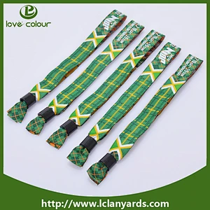 Polyester festival custom cloth wristband with black lock for event