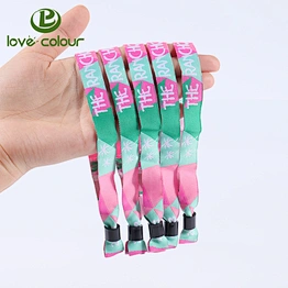 Factory direct sale polyester fabric woven wristbands for promotion
