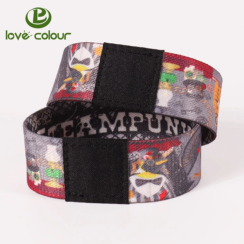 Custom Logo Activity Party Printing Wristband / Polyester Elastic Wrist band