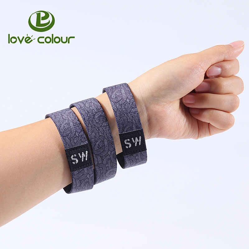 Custom made of 100% polyester material elastic stretch polyester wristband