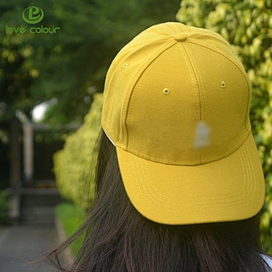 Customized yellow color embroidered sport baseball hat for sale