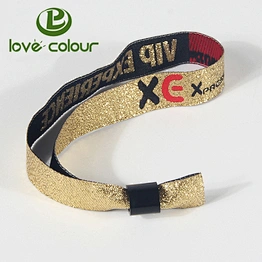 Factory cheap price custom fabric glitter cloth gold color wristbands