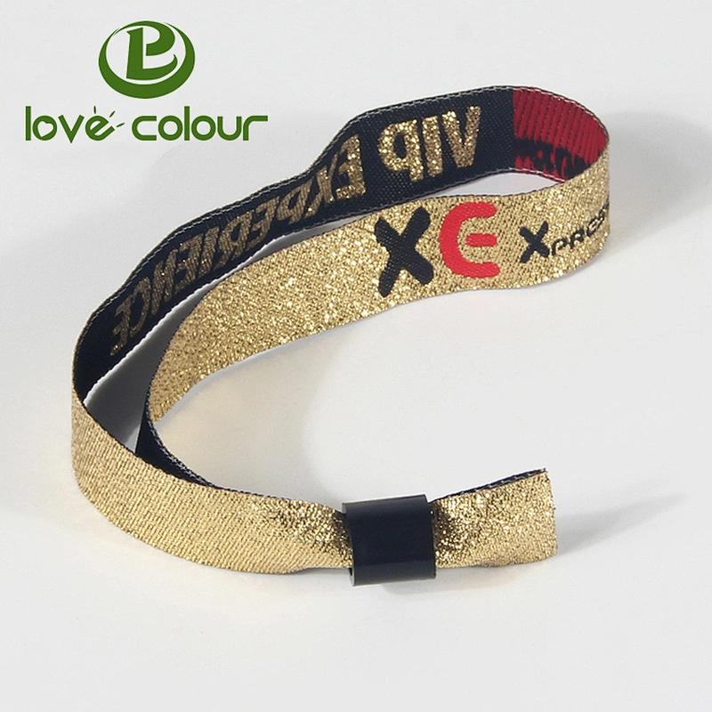 Factory cheap price custom fabric glitter cloth gold color wristbands