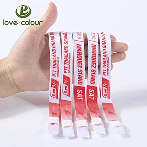 Factory custom polyester sublimation bracelet printing concert textile wristband with safety fastening