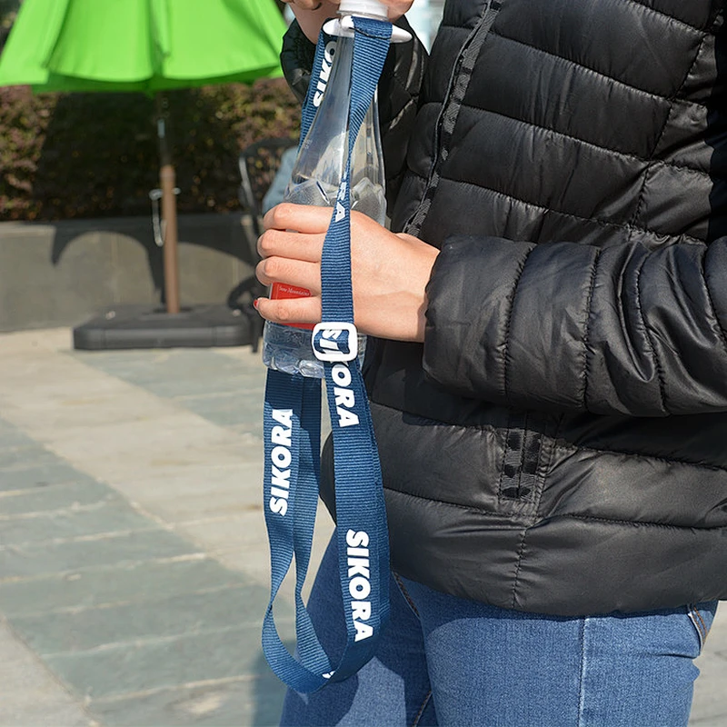 Promotional Custom Polyester Printing Logo Water Bottle Holder Lanyard