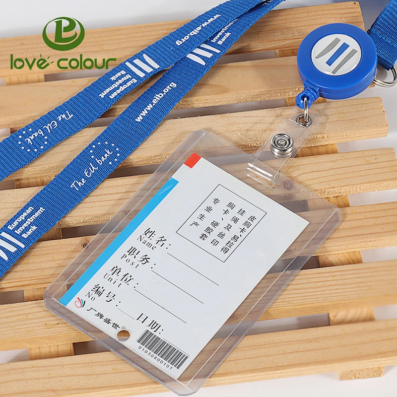 Custom Vertical Hard PVC ID Card Name Badge Holders for School Event