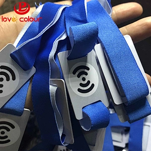 Polyester custom nfc rfid fabric woven wristbands for events