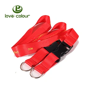 Lovecolour custom red color printing polyester lanyard strap