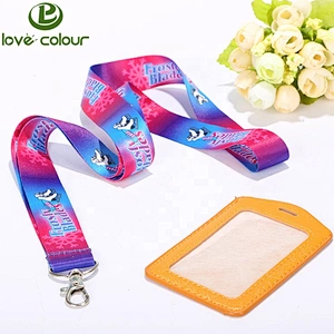 Cheap Polyester Lanyard Keychain Strap With Logo Custom For Id Badge Holder