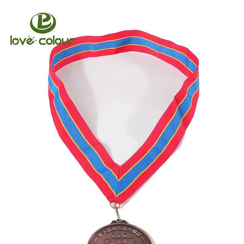 Custom polyester neck ribbon lanyard strap for medal