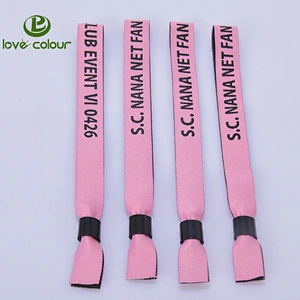Custom promotional item your own polyester fabric sport activity wristbands bracelets