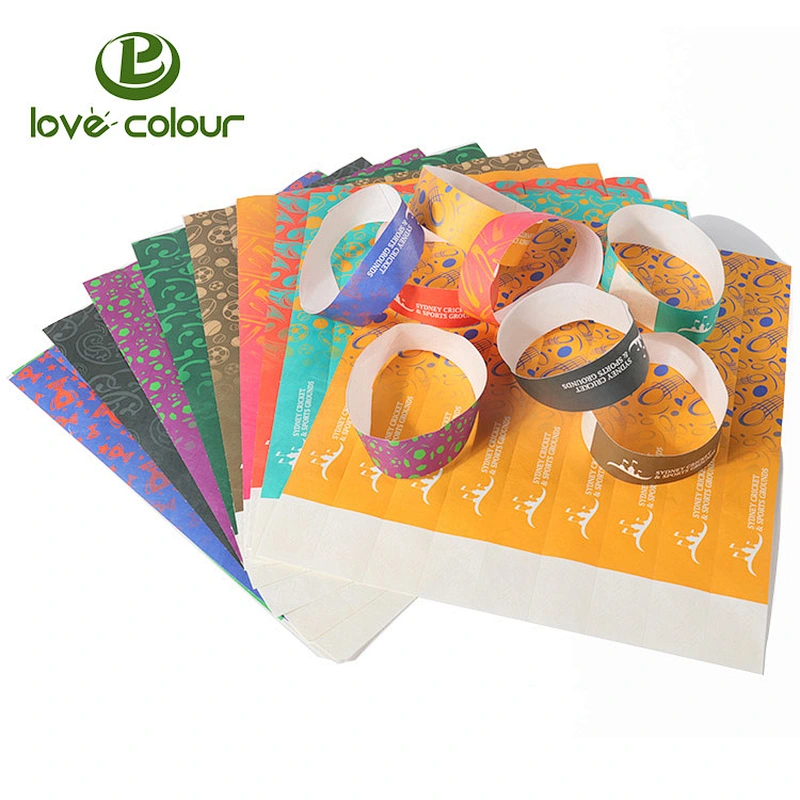 Promotional Gifts Printing Logo Vinyl Wristband Paper Bracelet for Party