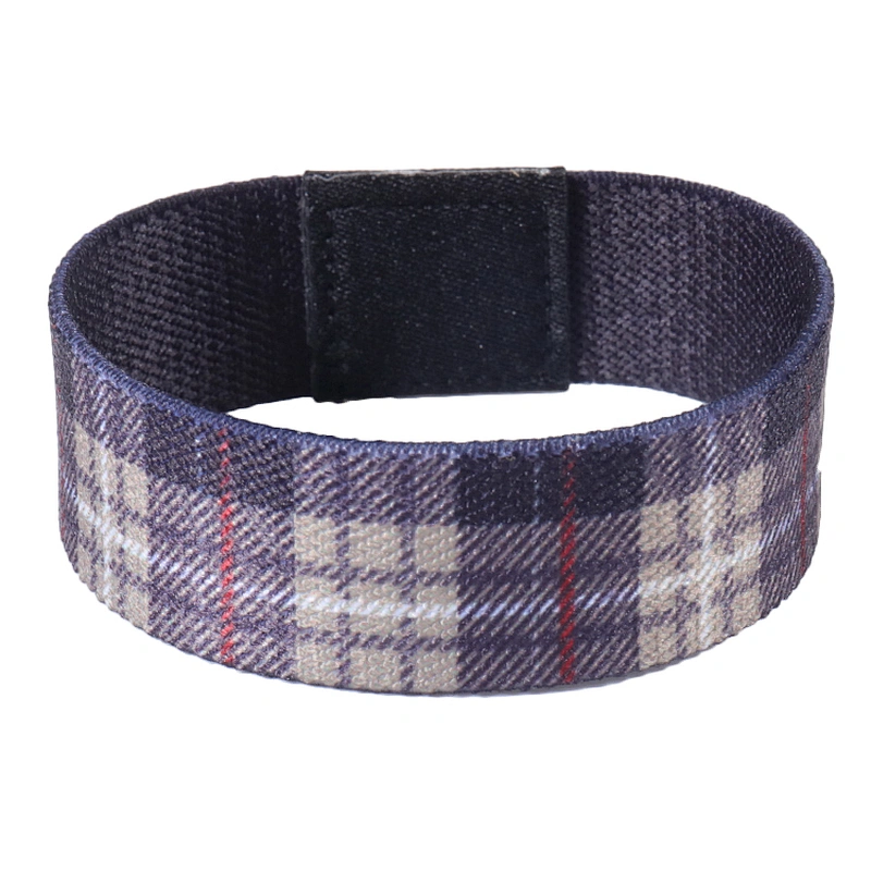 High Quality Elastic Stretch RFID Woven Polyester Wristband With Custom Logo