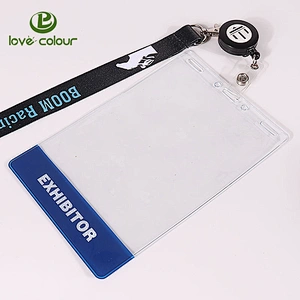 PVC ID Transparent Vertical Badge Card Holder