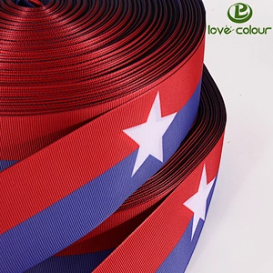 Polyester printing grosgrain ribbon custom with your logo