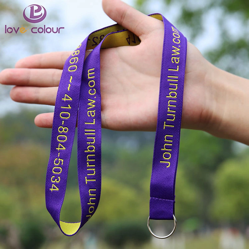 Custom 25mm neck lanyards with large clip on end for key ring