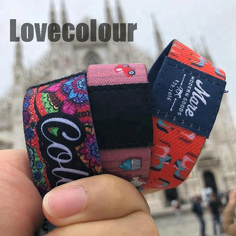 Custom soft polyester elastic wristband / Eco-friendly fancy elastic wrist band