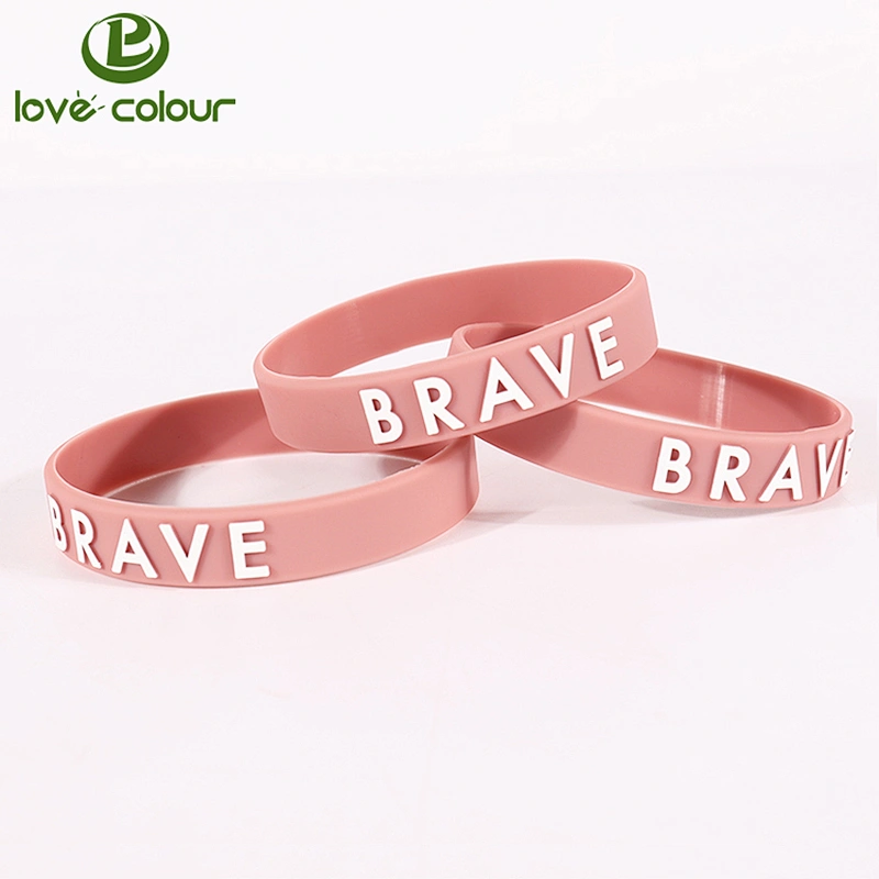 Custom engraved silicone bracelet colorful rubber wrist bands