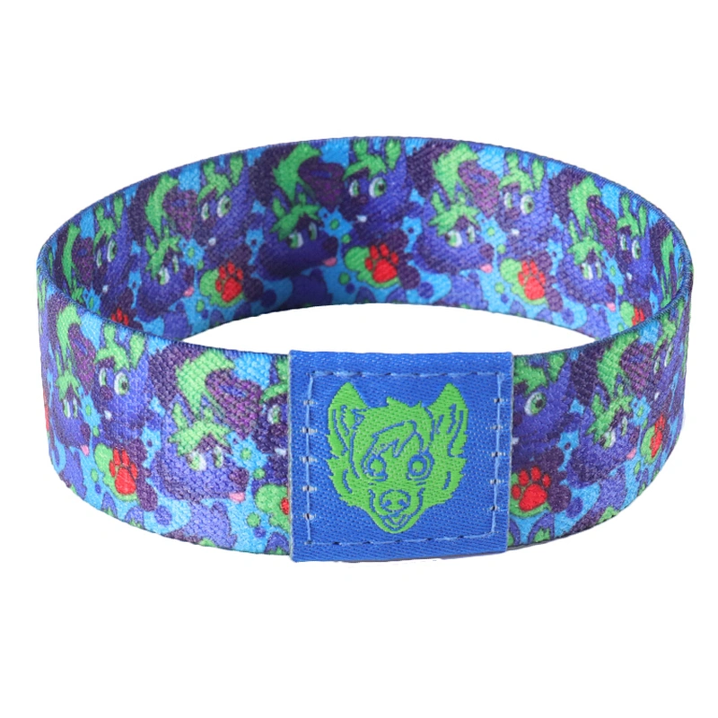 High Quality Elastic Stretch RFID Woven Polyester Wristband With Custom Logo