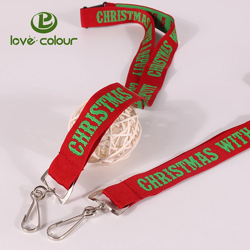 Custom polyester fabric woven 20mm lanyard