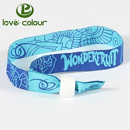 Polyester cheap custom cloth woven wristbands bracelet for activities with plastic clasp