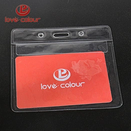 Student id card holder soft PVC transparent horizontal and vertical business card holder