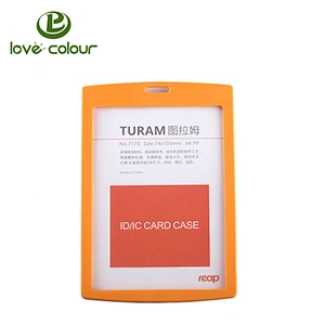 Popular custom color hard plastic id card holder for wholesale