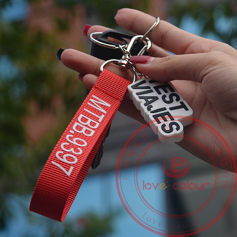 Promotional items polyester keychain carabiner short wrist lanyard