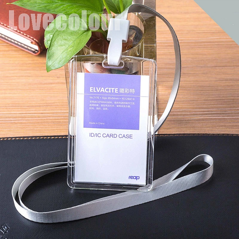 Custom crystal id card holder with neck cord