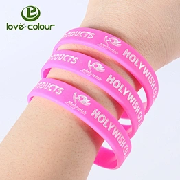 Promotional silicone bracelet 3/4 inch silicone wristbands