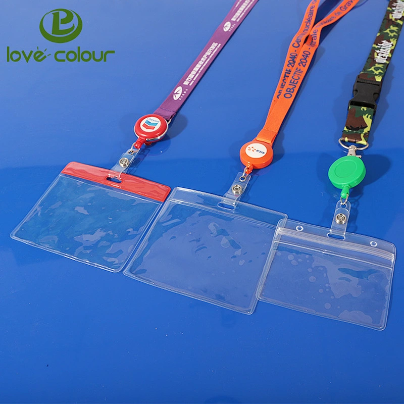 Custom soft PVC plastic transparent horizontal and vertical business id card holder