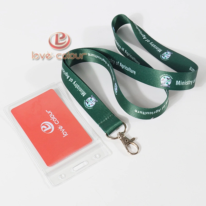 Transparent Soft PVC Work Card Holder With Polyester Strap Lanyard